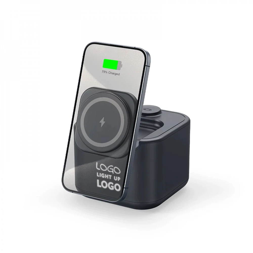 4260  Wireless Şarj Bluetooth Standlı Hoparlör Kablosuz Powerbank Firmaya Özel Baskı