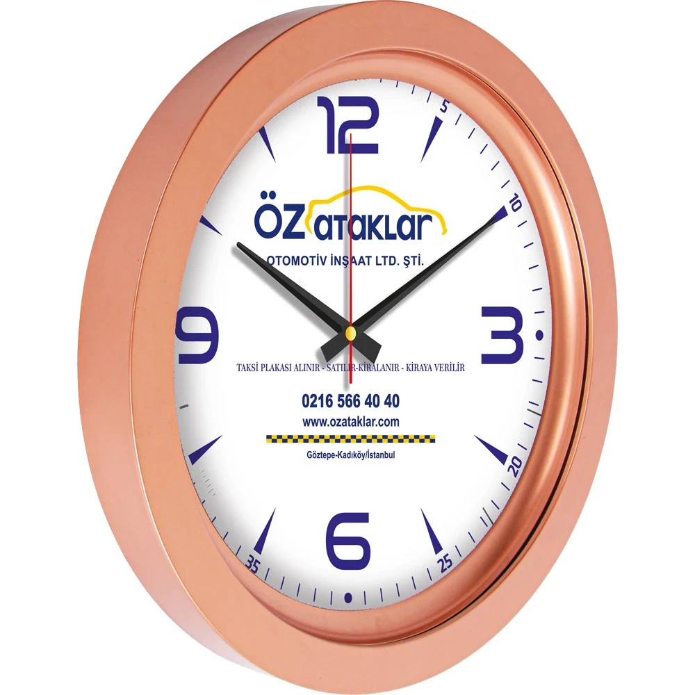 V30-741-B Metalize Duvar Saati Firmalara Özel Baskı