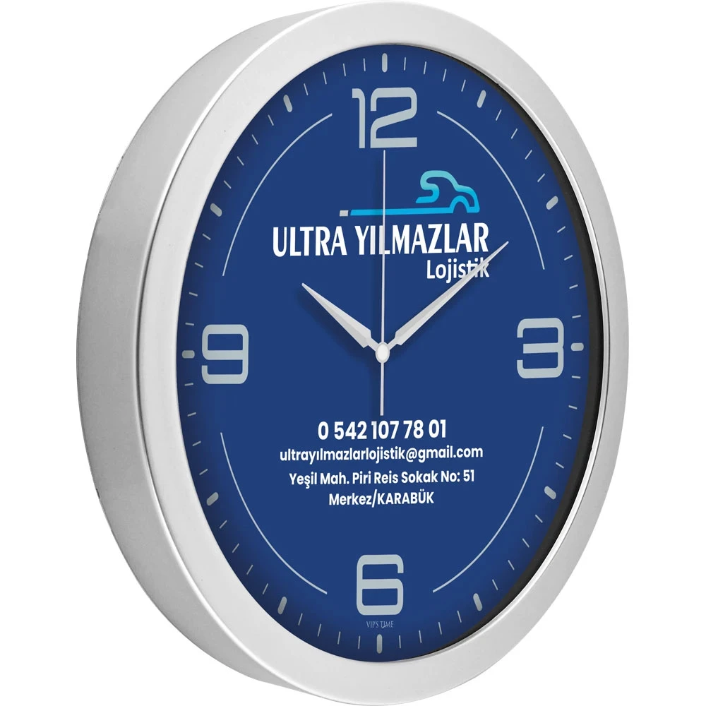 V30-575-G Metalize Duvar Saati Firmalara Özel Baskı